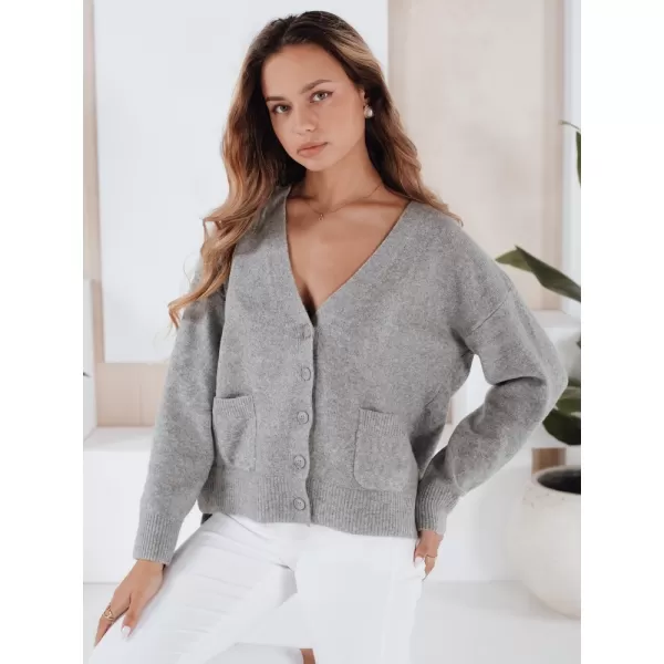  Cardigan pentru doamne DSTREET MY2509 GRI ÎNCHIS 