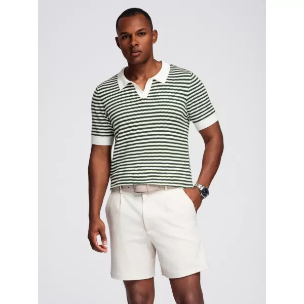  Tricou pentru bărbați OMBRE OM-POSS-0161 ALB ȘI MĂSLIN 