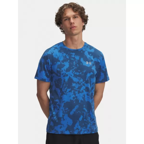  Tricou pentru bărbați UNDER ARMOUR UA LAUNCH PRINTED SS ALBASTRU 