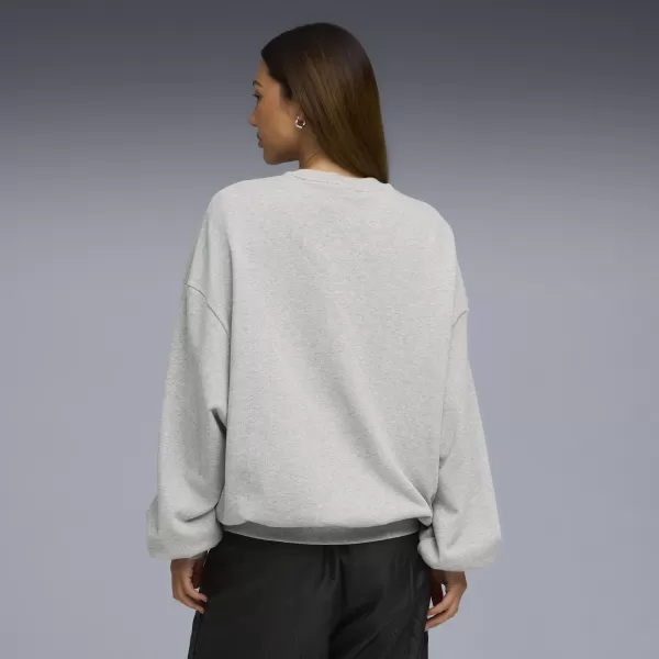  Panoul pentru doamne PUMA X ROSÉ OVERSIZED CREW 63380310 HEATHER GRI DESCHIS 