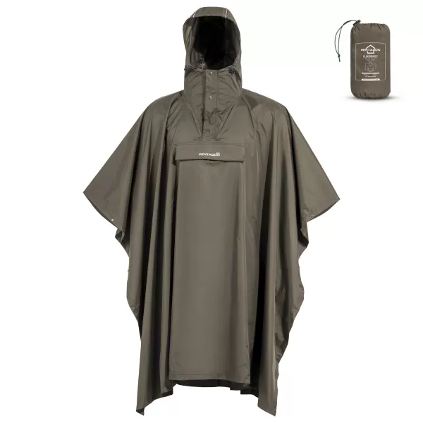  Sacou PENTAGON CLOUDBURST PACKABLE RAIN PONCHO K07018 MARO GRI 