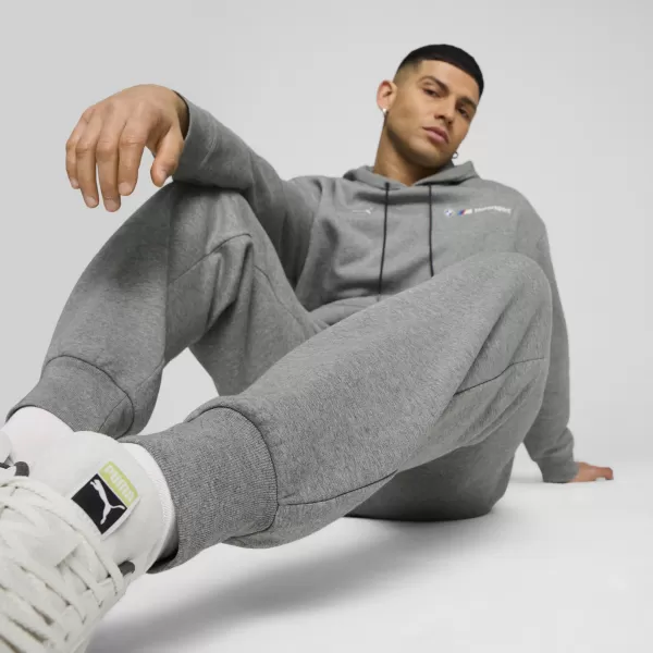  Piese pentru bărbați PUMA BMW MMS ESS+ PANTS FLEECE 62749903 HEATHER GRI MEDIU 
