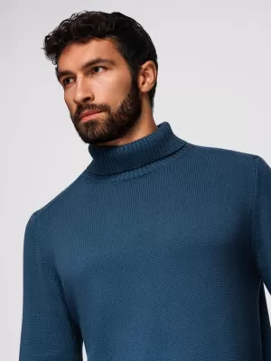 Pulover pentru bărbați OMBRE OM-SWTN-0163 ALBASTRU ÎNCHIS
