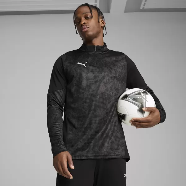  Panoul pentru bărbați PUMA TEAMCUP TRAINING 1/4 ZIP TOP 659164_03 PUMA BLACK/PUMA SILVER 