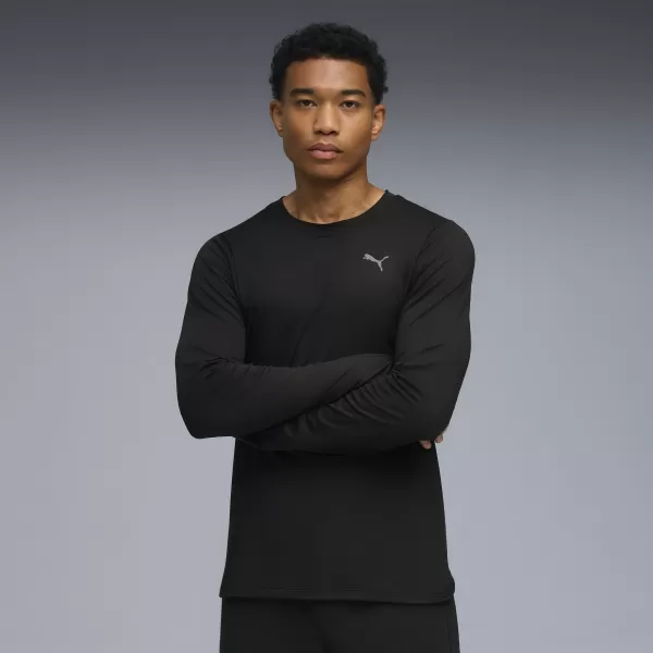  Tricou pentru bărbați PUMA M CLOUDSPUN LS TEE 52759101 PUMA NEGRU 