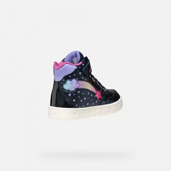  Adidași pentru fete GEOX SKYLIN J568WB0PVKCC4243 ALBASTRU ÎNCHIS 