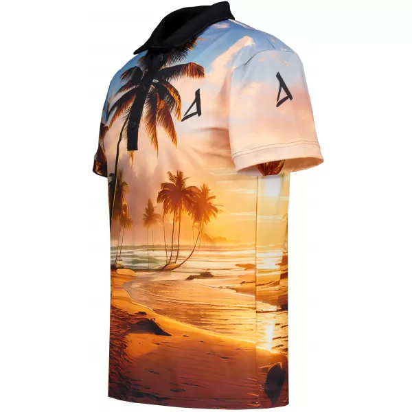  Tricou funcțional pentru bărbați cu guler premium ALTISPORT VOJ/ALM116TR05 PALMIERI 