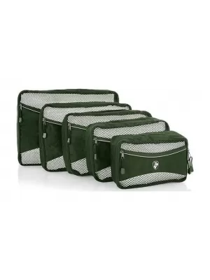 Set de organizatori HEYS ECO PACKING CUBE 5PC SET II VERDE