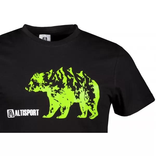  Tricou pentru bărbați cu mâneci scurte ALTISPORT ALM193129 NEGRU -GREEN 