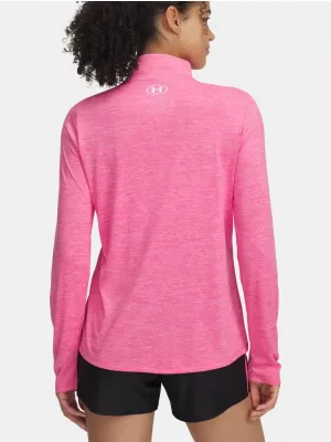 Tricou de damă UNDER ARMOUR TECH 1/2 ZIP- TWIST 1384225-672 ROZ