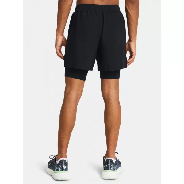  Pantaloni scurți pentru bărbați UNDER ARMOUR UA LAUNCH 5'' 2-IN-1 SHORTS 1382640-001 NEGRU 