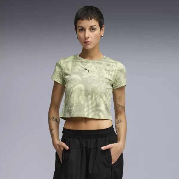  Tricou pentru femei PUMA DARE TO AOP BABY TEE 63214582 ARMATA LUX 