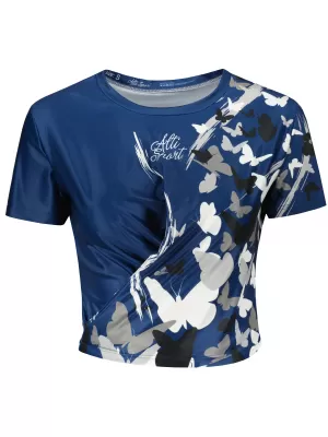 Crop top funcțional premium pentru femei ALTISPORT VOJ/ALW022TR07 NAVY OBICEIURI
