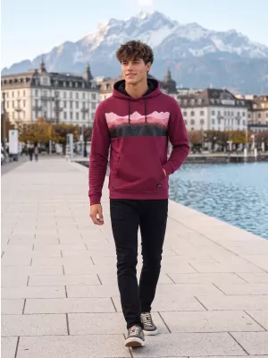 Hanorac pentru bărbați ALTISPORT GORO BURGUNDIA