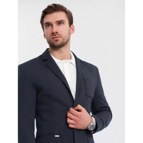  Jachetă pentru bărbați OMBRE OM-BLZB-0101 ALBASTRU MARIN 