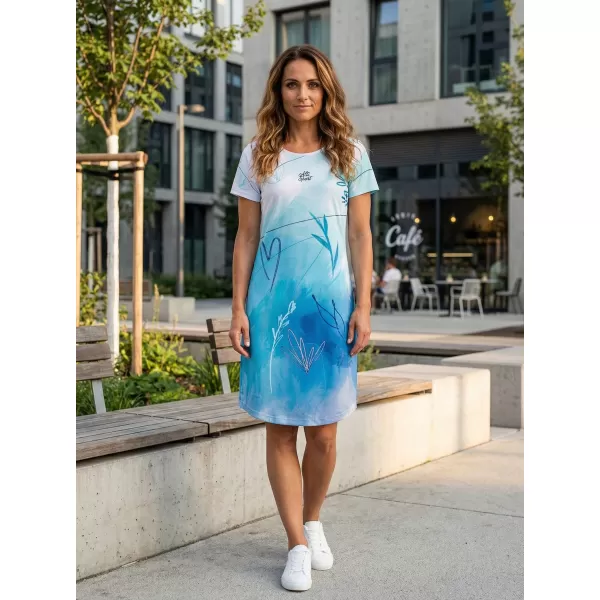  Tricou premium extins pentru femei ALTISPORT VOJ/ALW083SAT02 ALB ALBASTRU 