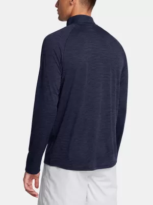 Tricou pentru bărbați UNDER ARMOUR UA TECH TEXTURED 1/2 ZIP 1382797-410 ALBASTRU