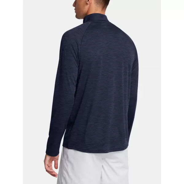  Tricou pentru bărbați UNDER ARMOUR UA TECH TEXTURED 1/2 ZIP 1382797-410 ALBASTRU 