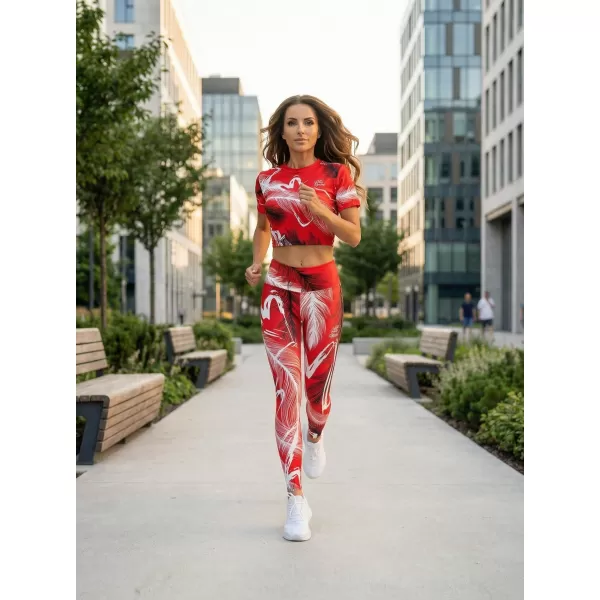  Crop top de damă premium ALTISPORT VOJ/ALW001TR07 ROŞU 
