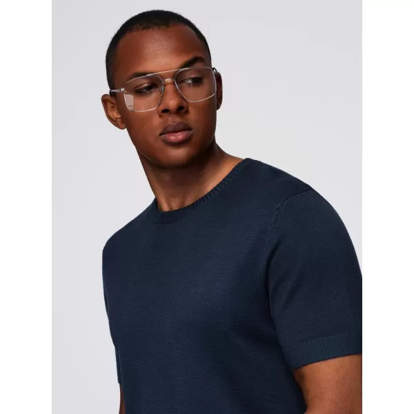  Tricou pentru bărbați OMBRE OM-TSCT-0252 ALBASTRU MARIN 