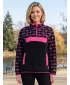 Hanorac de damă din fleece ALTISPORT GEMMY NEGRU/ROZ