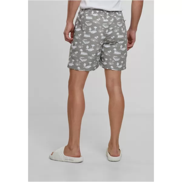  Pantaloni scurți de baie URBAN CLASSICS TB2679 MĂSLIN PAL/ALB 