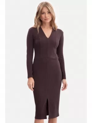 Rochie BEWEAR B307 CIOCOLATA NEAGRA