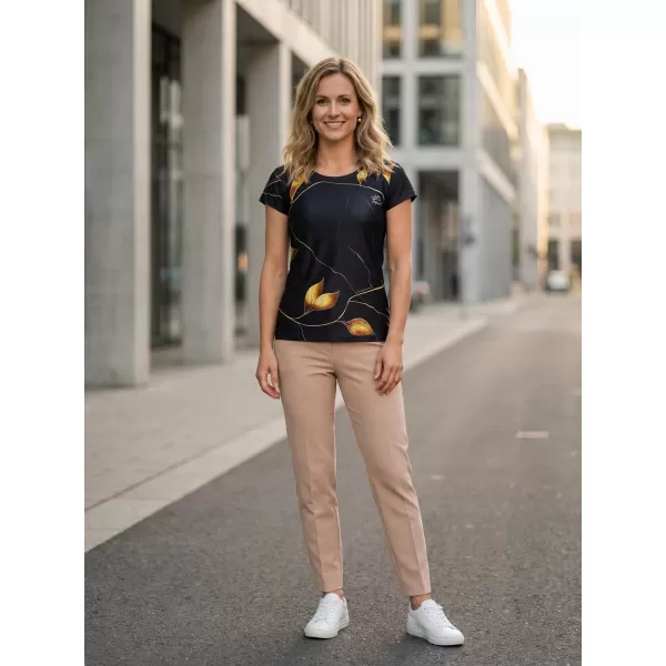  Cămașă de agrement pentru femei premium ALTISPORT VOJ/ALW097TR06 FRUNZE DE AUR 