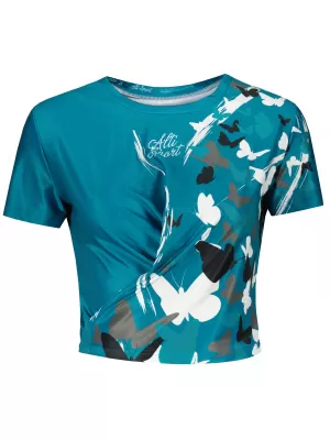 Crop top funcțional premium pentru femei ALTISPORT VOJ/ALW022TR07 PETROLEJOVÁ KEROSENUL