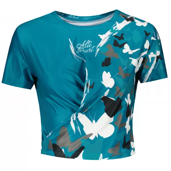  Crop top funcțional premium pentru femei ALTISPORT VOJ/ALW022TR07 PETROLEJOVÁ KEROSENUL 