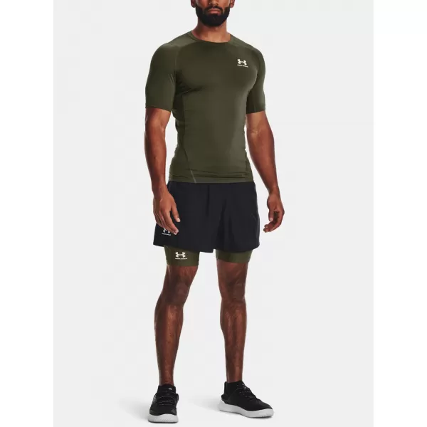  Tricou pentru bărbați UNDER ARMOUR UA HG ARMOUR COMP SS 1361518-390 VERDE 