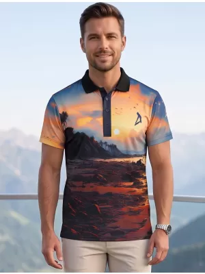 Tricou funcțional pentru bărbați cu guler premium ALTISPORT VOJ/ALM116TR05 BANCAR