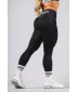 Jambiere extra push-up fără cusături, cu talie înaltă FLOW SEAMLESS 496 BLACK Nebbia