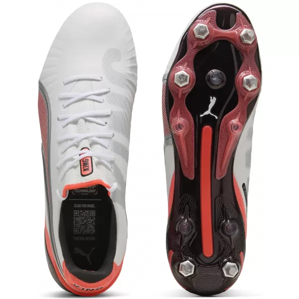  Cizme de fotbal pentru bărbați PUMA KING ULTIMATE MXSG 10881701 PUMA WHITE/PUMA SILVER 