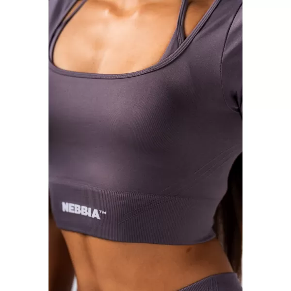  Crop top model fără cusături FLOW SEAMLESS 499 DARK GREY Nebbia 