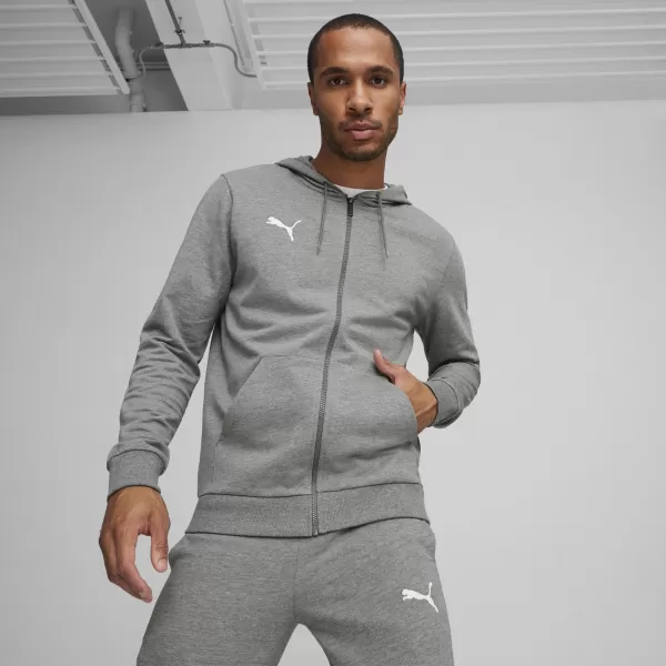  Sacou PUMA TEAMGOAL CASUALS HOODED JACK 658595_33 HEATHER GRI MEDIU/ALB 