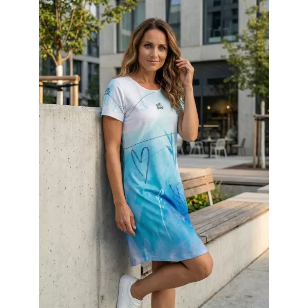  Tricou premium extins pentru femei ALTISPORT VOJ/ALW083SAT02 ALB ALBASTRU 
