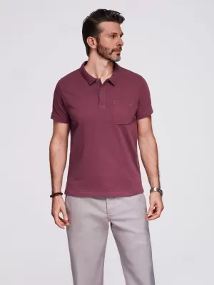 Mens t -thirt cu guler OMBRE OM-POWS-0142 MARO