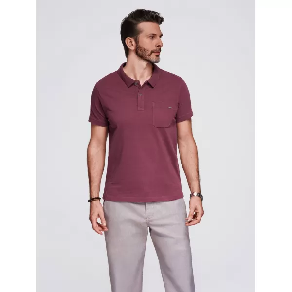  Mens t -thirt cu guler OMBRE OM-POWS-0142 MARO 