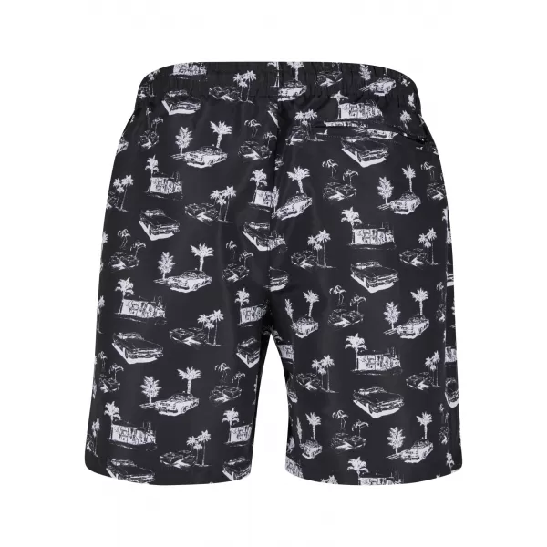  Pantaloni scurți de baie URBAN CLASSICS TB2679 NEGRU/ALB 