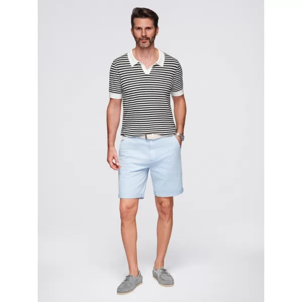  Tricou pentru bărbați OMBRE OM-POSS-0161 ALB -NEGRU 
