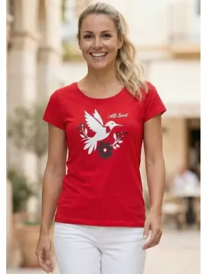 Tricou pentru femei cu mâneci scurte ALTISPORT ALW192122 ROŞU