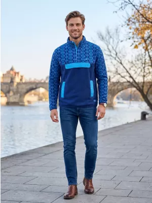 Hanorac pentru bărbați din fleece ALTISPORT GARM ALBASTRU