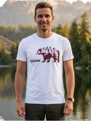 Tricou pentru bărbați cu mâneci scurte ALTISPORT ALM193129 ALB