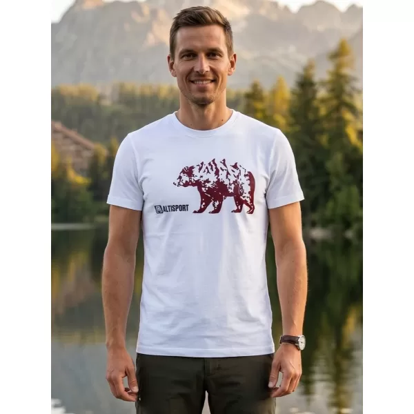  Tricou pentru bărbați cu mâneci scurte ALTISPORT ALM193129 ALB 