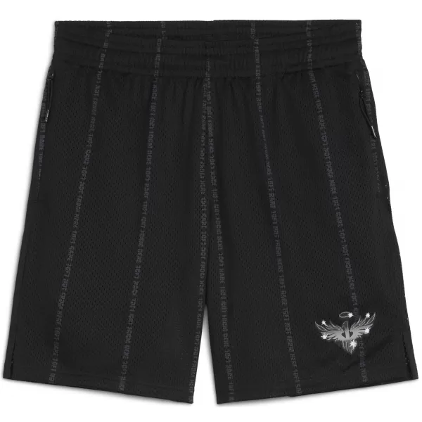  Pantaloni scurți pentru bărbați PUMA MELO ALWAYZ ON 1 7" IS SHORT 63075606 PUMA BLACK/TEAM SILVER 