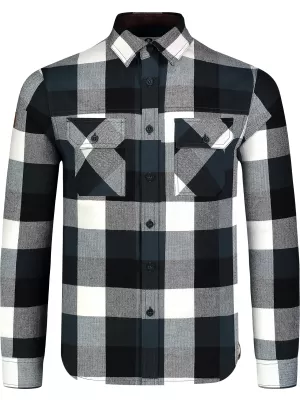 Cămașă de flanelă NORDBLANC QUANTUM NBSSM8243 GRI/VERDE