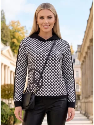 Hanorac de dama ALTISPORT GILL NEGRU/ALB