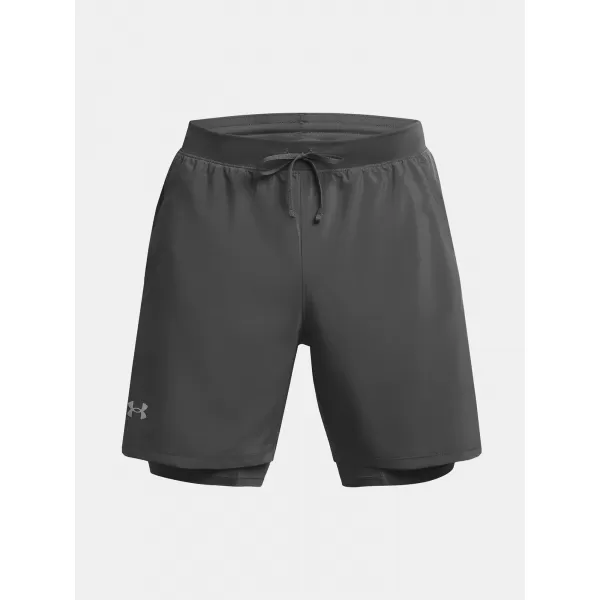  Pantaloni scurți pentru bărbați UNDER ARMOUR UA LAUNCH 7'' 2-IN-1 SHORTS 1382641-025 GRI 