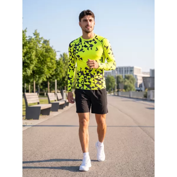  Cămașă de compresie funcțională premium pentru bărbați ALTISPORT VOJ/ALM108TR03 GALBEN NEON 
